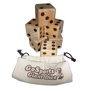 6 GoSports Giant Dice Wood Lawn Game Set with Carry Bag 3.5"